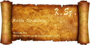 Koth Szabina névjegykártya